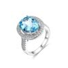 Кольцо из стерлингового серебра 925 пробы с драгоценным камнем овальное 10*12 мм натуральный небесно-голубой топаз удивительные украшения из серебра 925 пробы хороший подарок для женщин