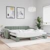 VidaXL Daybed and Trundle Bed and Mattress Light Grey 100x200 Cm Velvet 3196960