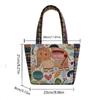 Peacock Canvas Tote Bag Embroidery Elephant Handbag Simple Ethnic Style Handbag  Grocery Handbags