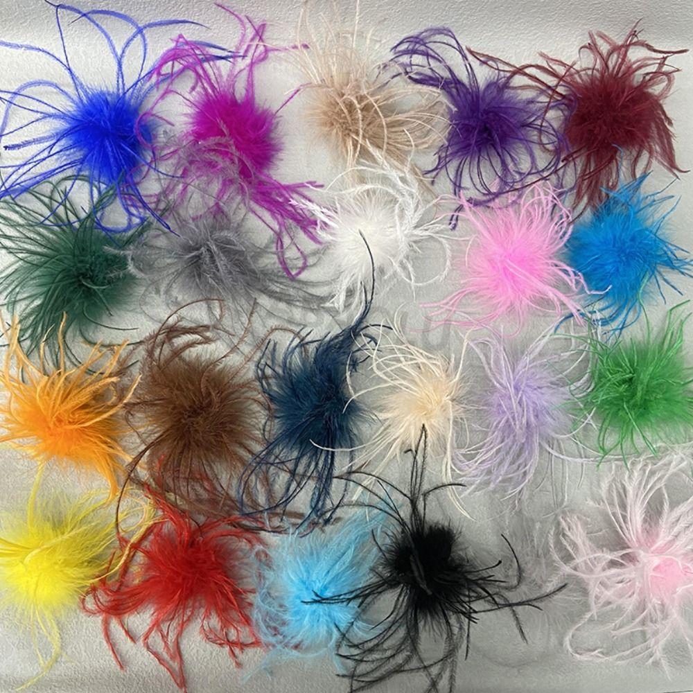 Lightweight Ostrich Feather Brooch Anti-slip Sweater Coat Pin 2024 Dress Suit Corsage  for Women