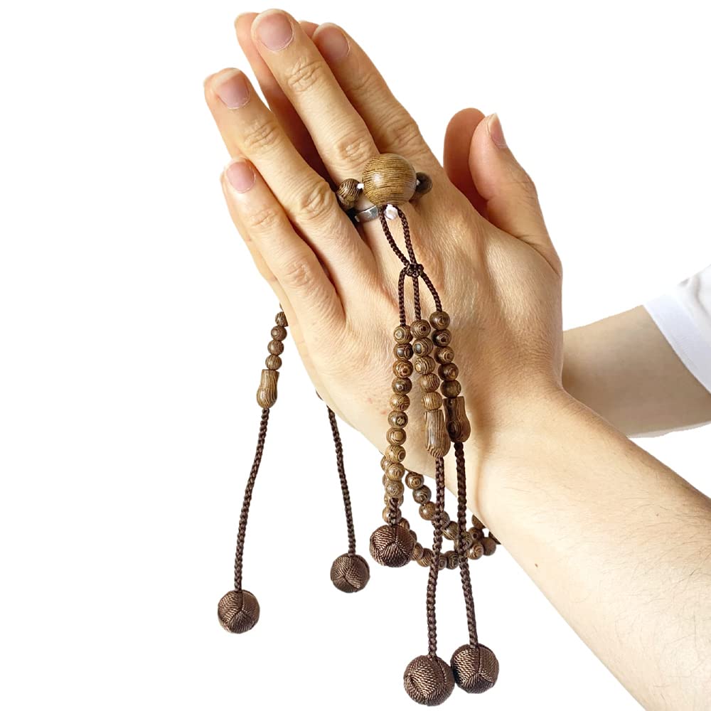 Myorenka Buddhist Prayer Beads for Nichiren Buddhism, Men's and Women's, 108 Beads, Ironwood, Tagaya, Brahma Tassel, Buddhist Prayer Beads, Buddhist