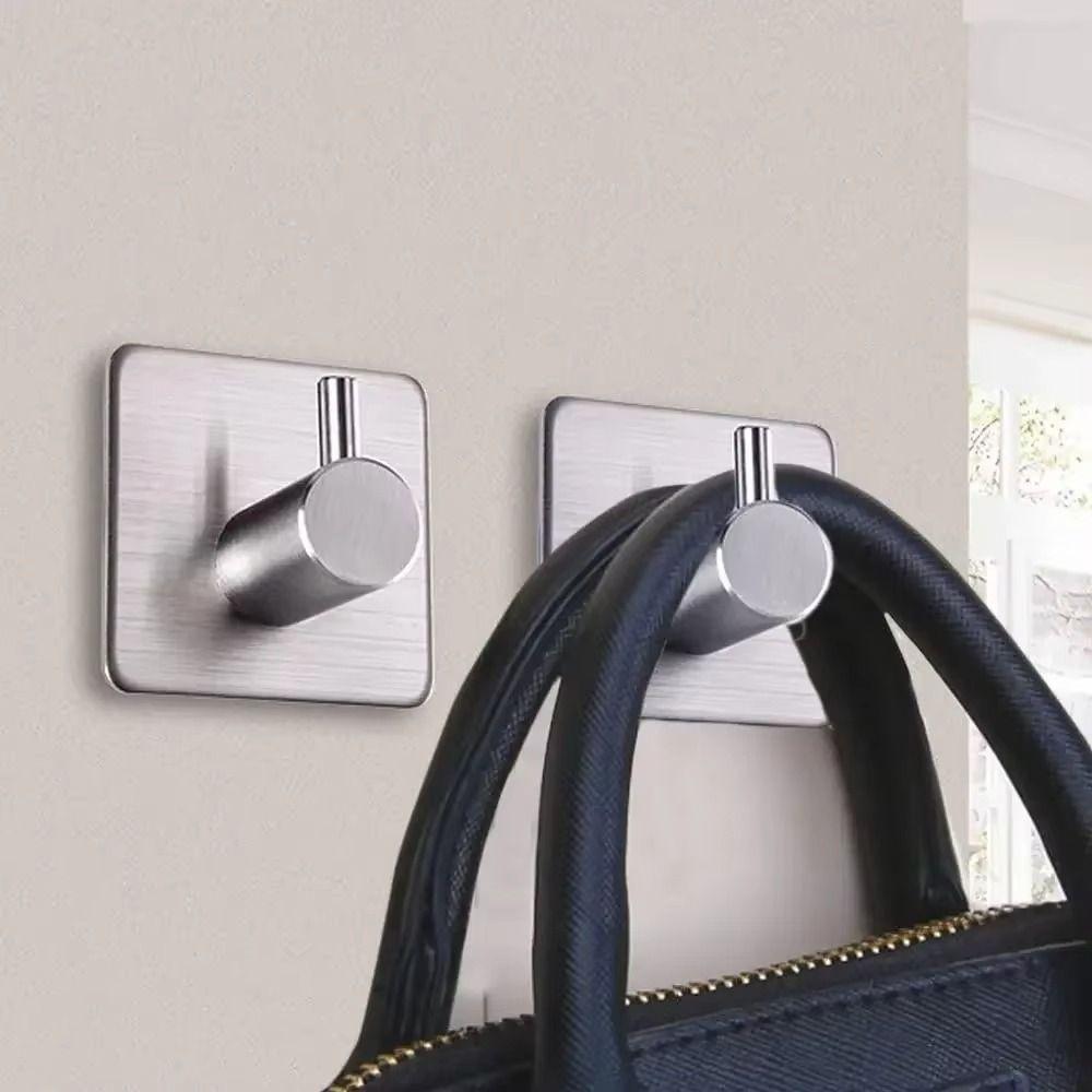 4Pcs Multi-Purpose Stainless Steel Hooks No Drilling Towel Rack  Bathroom Kitchen Hardware