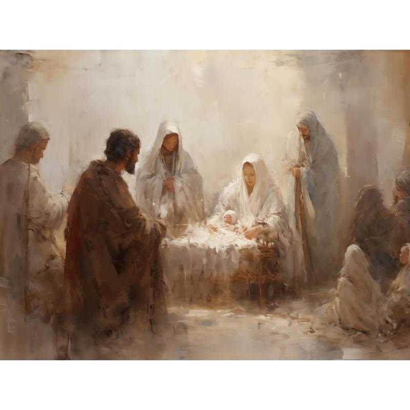 Christian Holy Jesus Nativity Virgin Mary Christmas Artwork Poster and Prints Canvas Painting Wall Pictures Home Dorm Decor