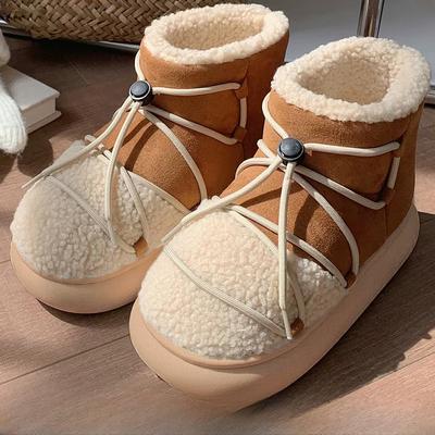 Новые зимние теплые зимние сапоги, женские полусапоги с меховым дизайном, нескользящие легкие удобные мужские домашние тапочки, высокие туфли типа «хлеб»