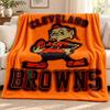 Cleveland Browns blanket Flannel Blanket Soft Cozy Plush Throw for Sofa Bed Lightweight Home Decoration Outdoor camping