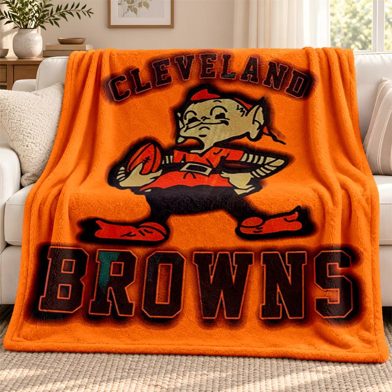 Cleveland Browns blanket Flannel Blanket Soft Cozy Plush Throw for Sofa Bed Lightweight Home Decoration Outdoor camping