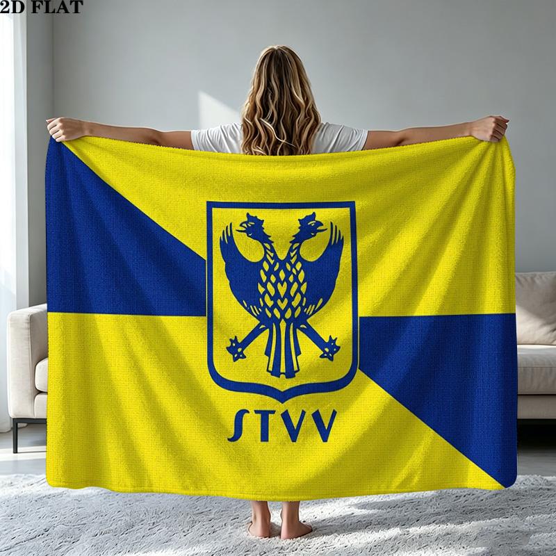 Sint-Truidense VV Print Flannel Blanket High Quality Warm Comfortable Cover for All Seasons Perfect for Gifts Home Decor
