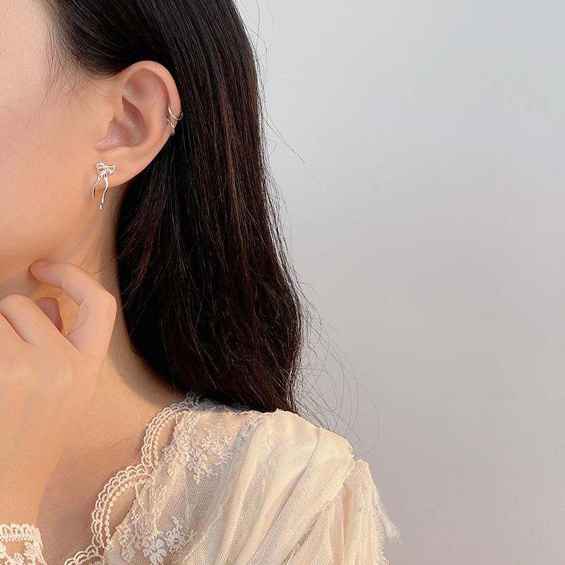 Легкие роскошные серьги-бантики для женщин с милыми маленькими свежими милыми подарочными серьгами Bestie