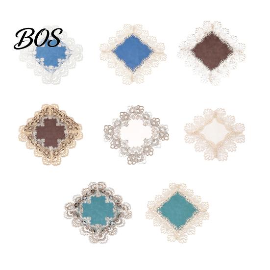 Square Bedside Table Cover Lace Nightstand Cover, Vintage Style Side Waterproof Protector Heat Insulation Mat for Coffee Protective