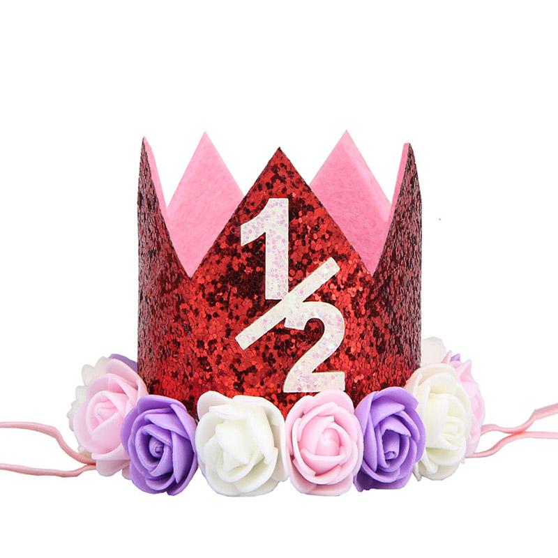 Головной убор на день рождения шляпа корона детский номер фото цветок вечеринка 1 шт день рождения ребенок корона выступление повязка на голову повязка на голову аксессуары