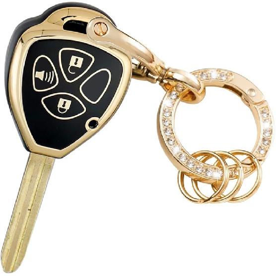 Чехол для ключа с металлическим брелоком, совместимый с Toyota 2008-2013 Avalon / 2007-2011 Camry / 2008-2013 Corolla / 2009-2014 Venza, аксессуары, мягкий