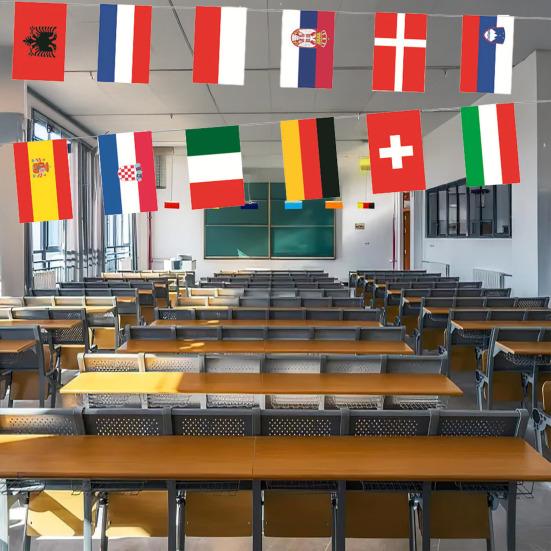24 European Countries String Flags Mini International Bunting Banners National Country Decoration for School Sports Events Grand Opening Party