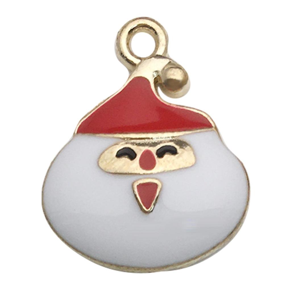 Set of 50 Christmas Oil Drop Pendants: Cute Santa, Snowman, Tree DIY Jewelry Accessories
