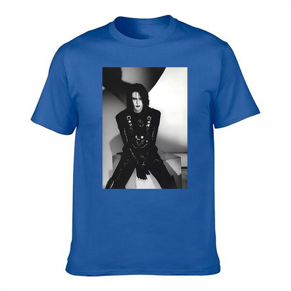 Unisexs Cotton Tshirt Gothic Style Dark Portrait Print Crew Neck Casual Tee For Punk Alternative Fashion Lovers