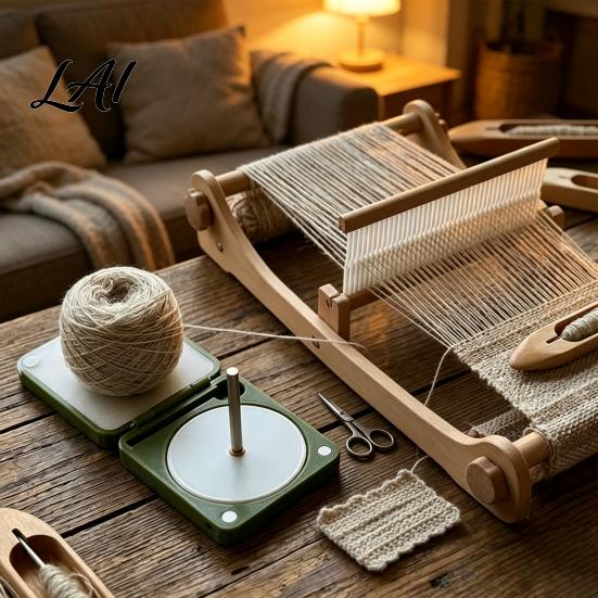 Stable Yarn Organizer Portable Holder for Crochet Knitting Folding Spinner Dispenser Winder Box Anti-Tangle Rotating with Single/Doube Spindle