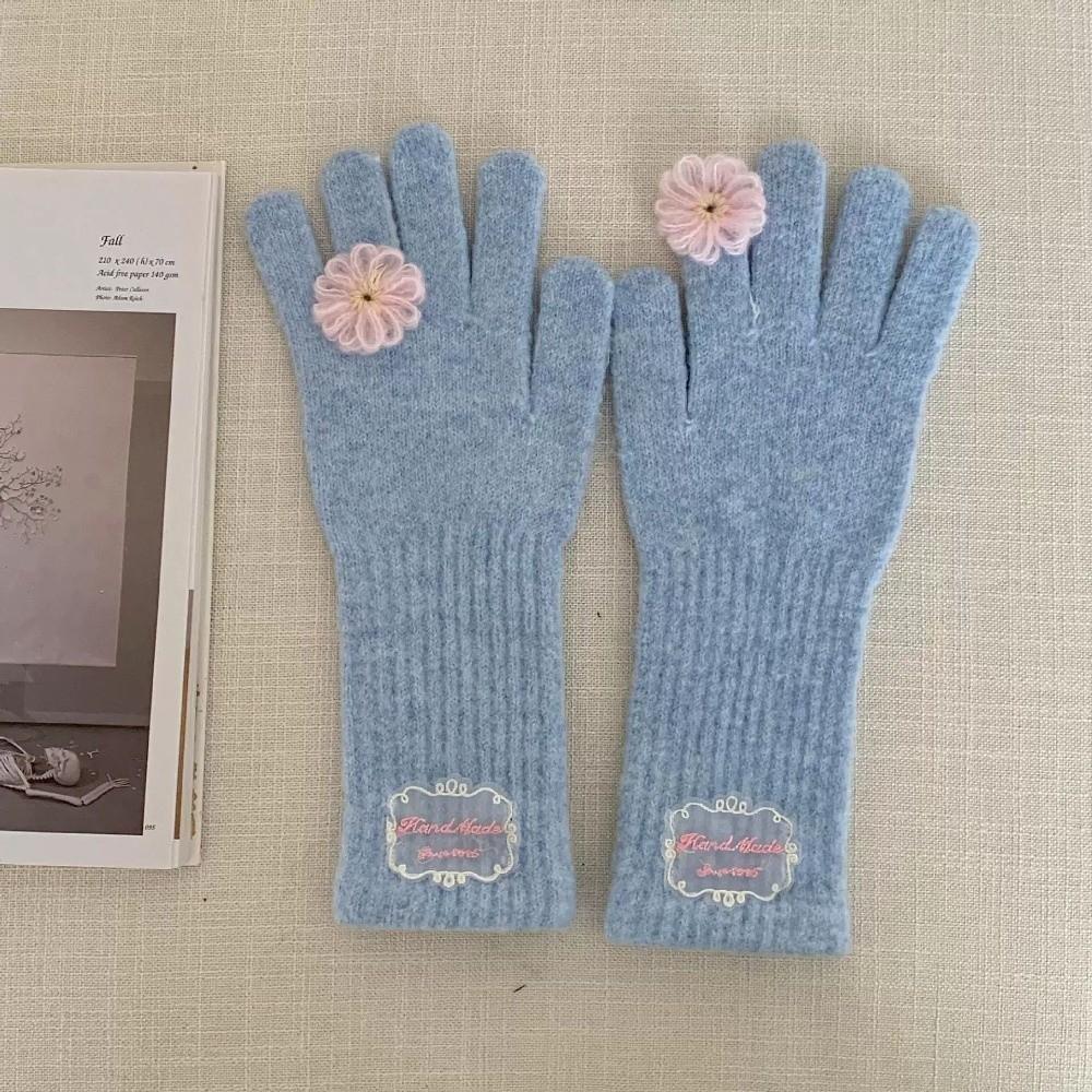 Soft Warm Knitted Winter Gloves Spring Full Finger Gloves For Women