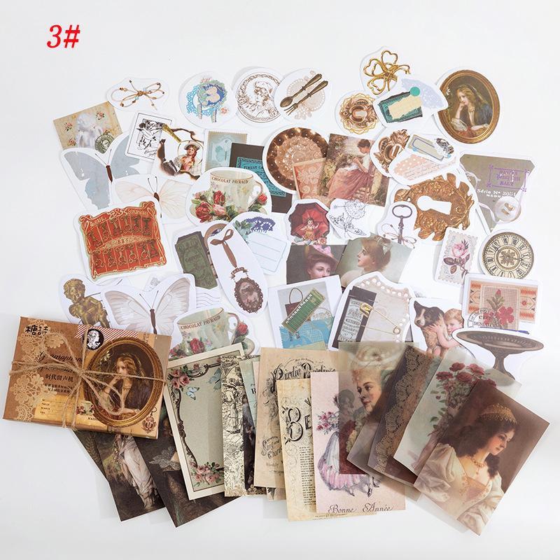 60 шт./компл. наклейки с несколькими вариантами упаковки, винтажные литературные растения, персонажи, украшения для рукописи «сделай сам», этикетка для скрапбукинга, дневник, журнал, планировщик