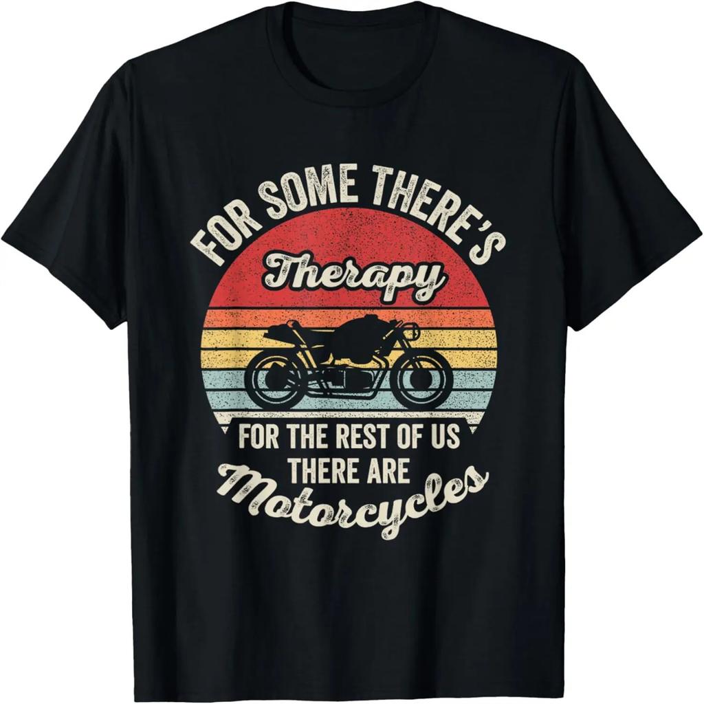 Vintage Retro Funny Motorcycle Rider Therapy Biker Gift T-Shirt
