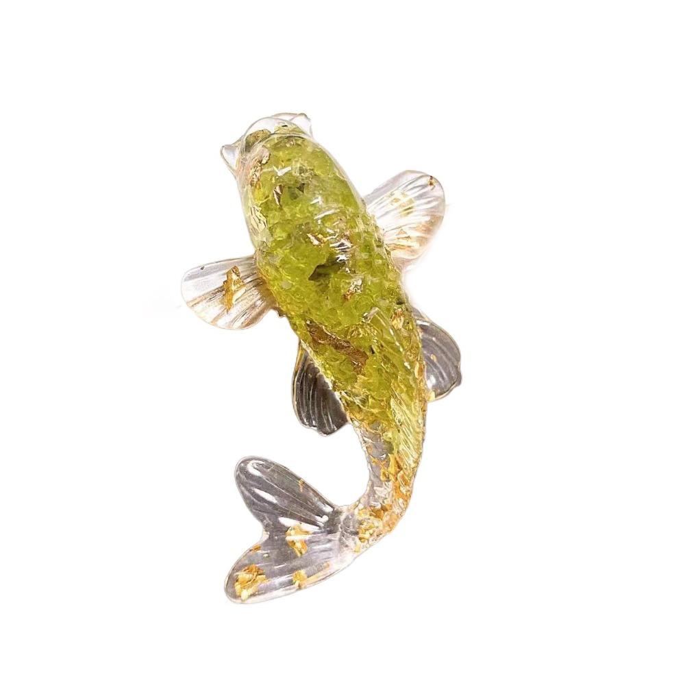 Resin Epoxy Crystal Gravel Carp Ornament Home Decoration Crystal Fish Figure Home