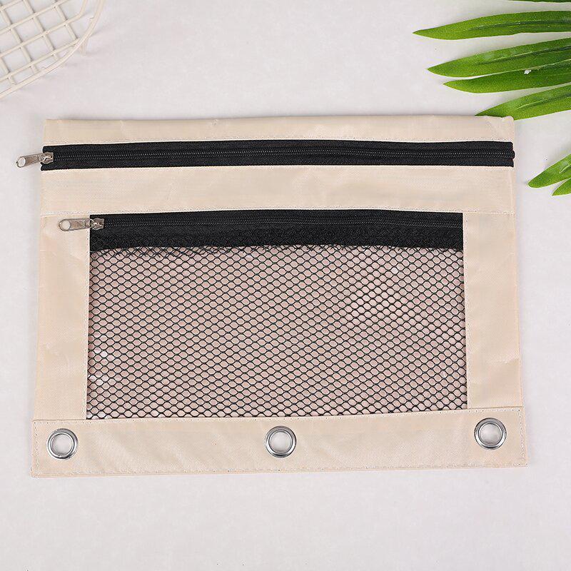 Папка-регистратор на кольцах B5 из ткани Оксфорд с прозрачным пеналом и двойной молнией на три отверстия