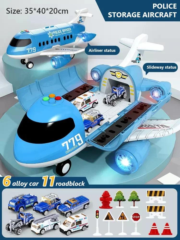 Toy Large Transport Cargo Airplane Inertia Passenger Plane 12/6stk Car Model Model Toy Simulation Light Music Toys for Boy Gift