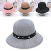 Pearl Decoration Bucket Hat Straw Visor Hat Fashion Panama Hat  Spring Summer