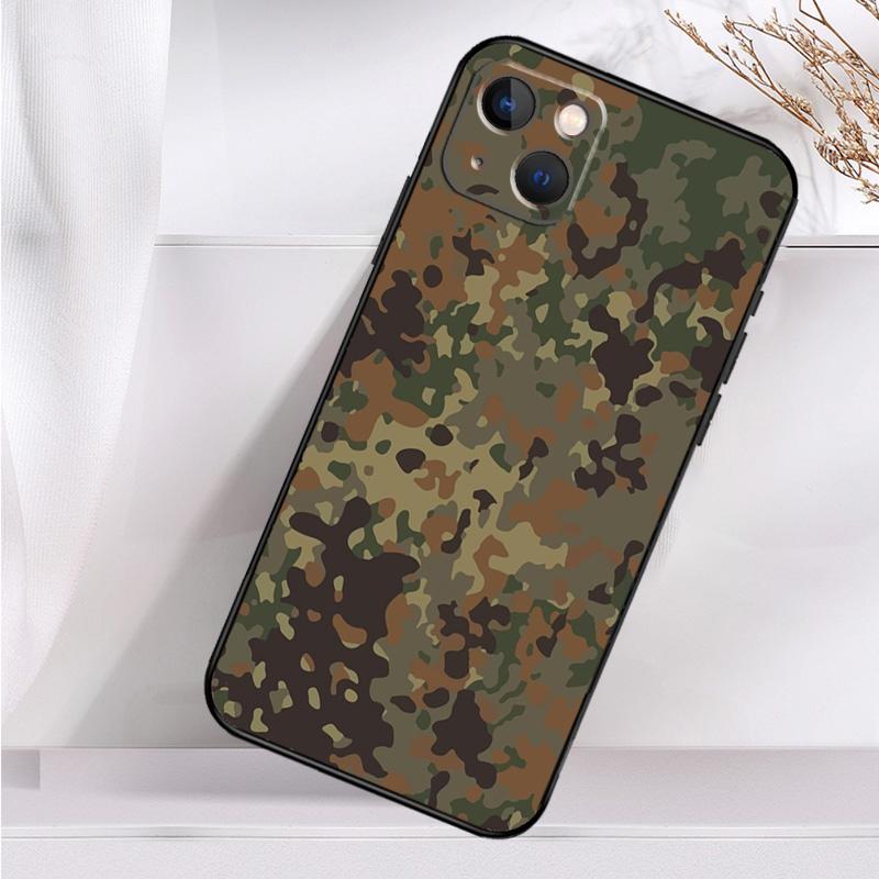 Flecktarn Camouflage Camo Phone Case For iPhone 14 13 12 11 16 15 Pro Max Plus Mini 7 8 X XR XS Max Soft Cover