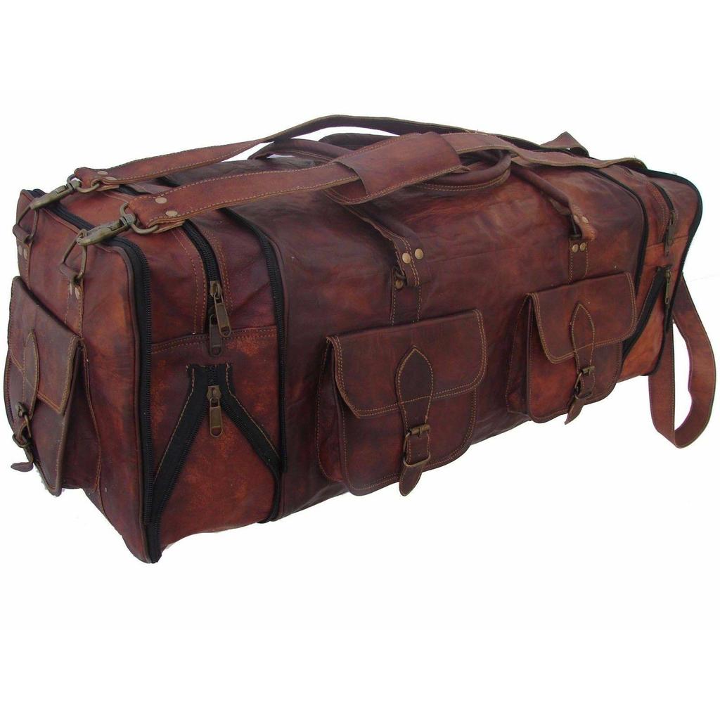 Кожаная дорожная сумка Duffel Weekender Большая дорожная сумка для спортзала Ночная ручная кладь