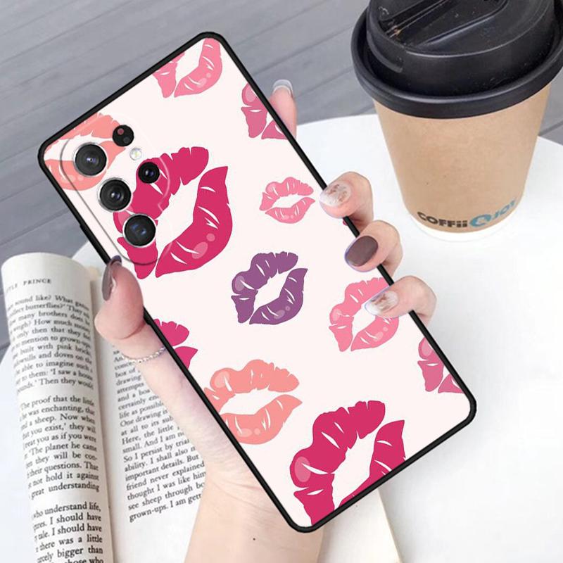 Lipstick Love Fashion phone case Cover For Samsung Galaxy S24 S25 Ultra S21 S22 Ultra S10E Note 10 Plus Note 20 FE S23