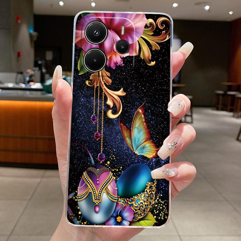 Back Cover For Redmi Note 14 5G Case Transparent Silicone Aesthetic Luxury Fashion Cute Cat Casing Shockproof Bumper 24094RAD4G