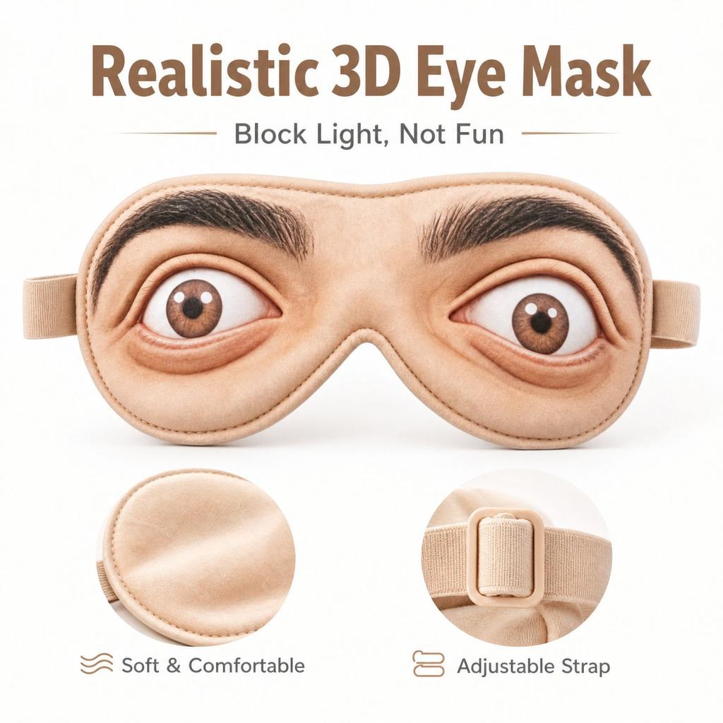 Creative 3D Printed Novelty Eye, Funny Realistic Design for Sleep, Parties and Costume Accessories