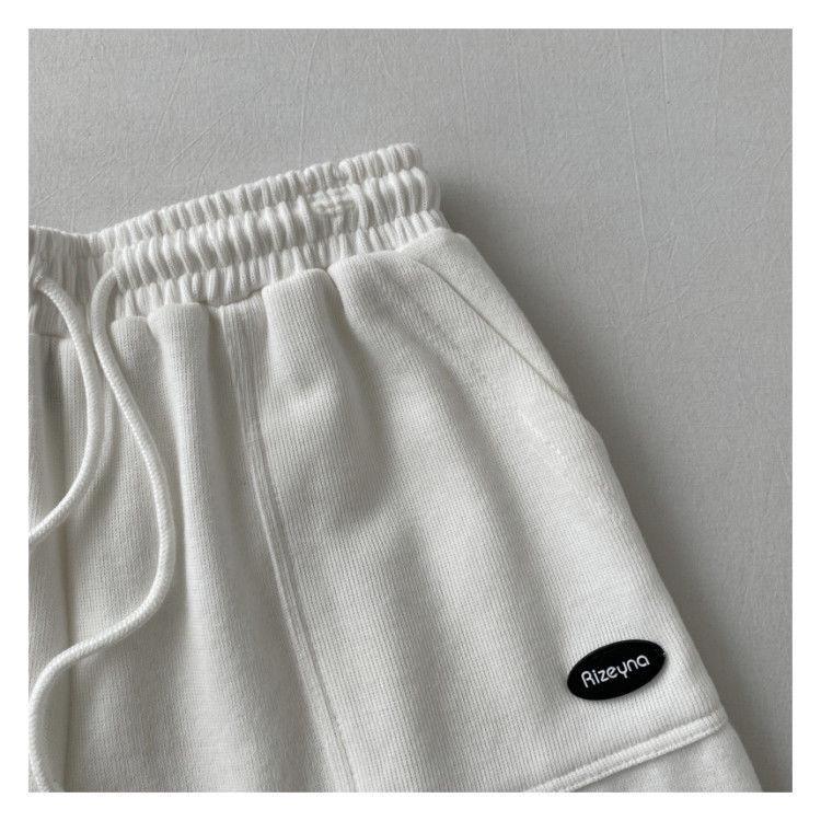 Женские шорты с высокой талией, утягивающие, повседневные, в корейском стиле, А-силуэта, с широкими штанинами и кулиской, 2025