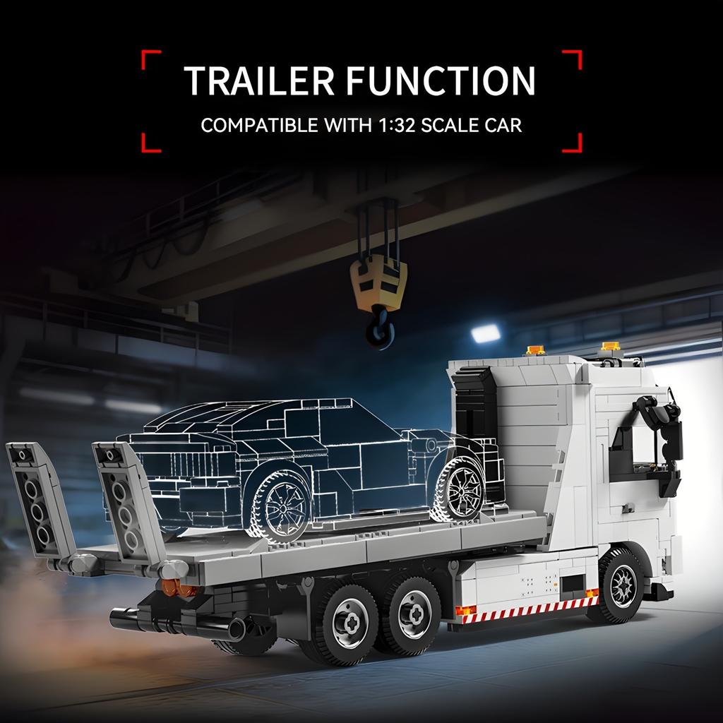 2026 Mega Tow Pro Тяжелый эвакуатор с платформой Строительные блоки| Образовательная строительная игрушка Подарок на день рождения Кирпичная игрушка Сборка Т