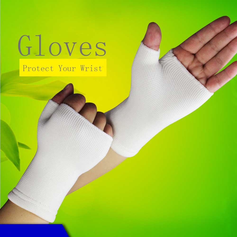Support Ventilate Wrist Supports Latex Elastic Writting Mitten Wrist Guard Gloves Fingerless Gloves
