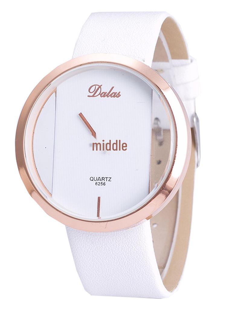 Модные повседневные часы-скелетоны с кожаным ремешком