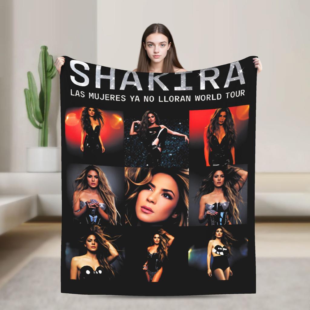 Shakira Blanket Singer Pop Soft Funny Plush Throw Blanket For Home Decor Travel Office Flannel Bedspread Bed Cover