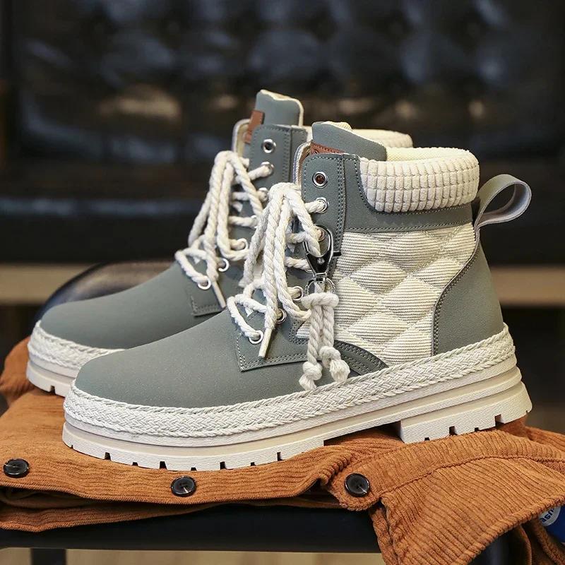Новые мужские повседневные туфли зимние дизайнерские роскошные ковбойские военные ботинки челси на платформе кожаные тактические рабочие защитные кроссовки до щиколотки