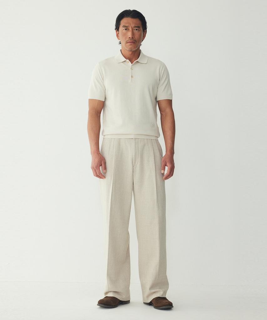 MAN ON THE BOON Silk Blend Short Polo Knit_Beige 4716113040
