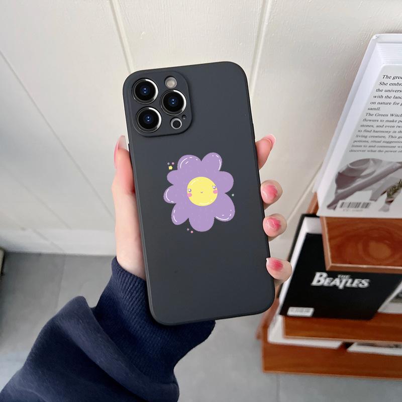 Kawaii Cute Flower оригинальный квадратный жидкий силиконовый чехол для телефона iPhone 14 11 12 13 Pro Max Mini X XS XR 7 8 Plus SE2 DIY чехол