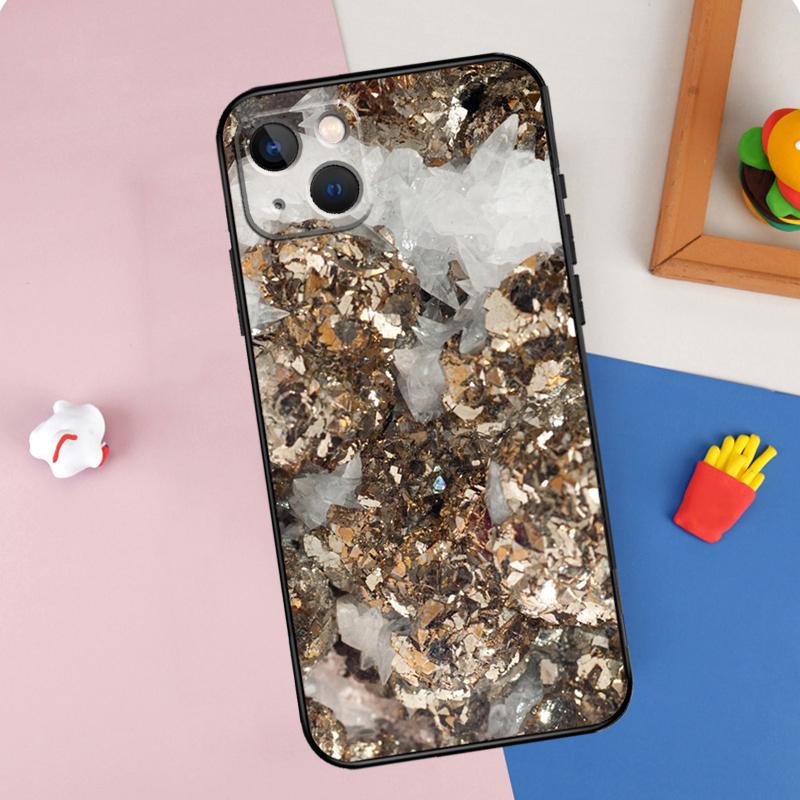 Agate Gem Crystals Marble Pattern Phone Case For iPhone 16 Pro Max 11 12 13 14 15 Pro Max Mini 16e 15 16 Plus XR Cover Shell