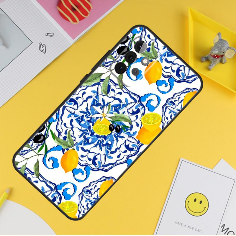 Чехол для телефона Mediterranean Lemon для Samsung Galaxy A14 A34 A54 A12 A32 A52 A51 A71 A53 A33 A13 A15 A25 A35 A55