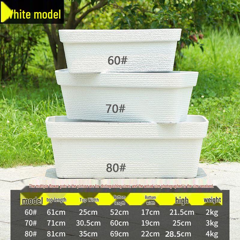 Hualongdun Extra Large Rectangular Outdoor Plastic Planter