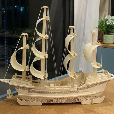 3D Пазл Древний Парусник Деревянное Ремесло Конструктор, Сделай Сам Сборная Деревянная Модель Незаконченное Ремесло Хобби Лодка Пазл
