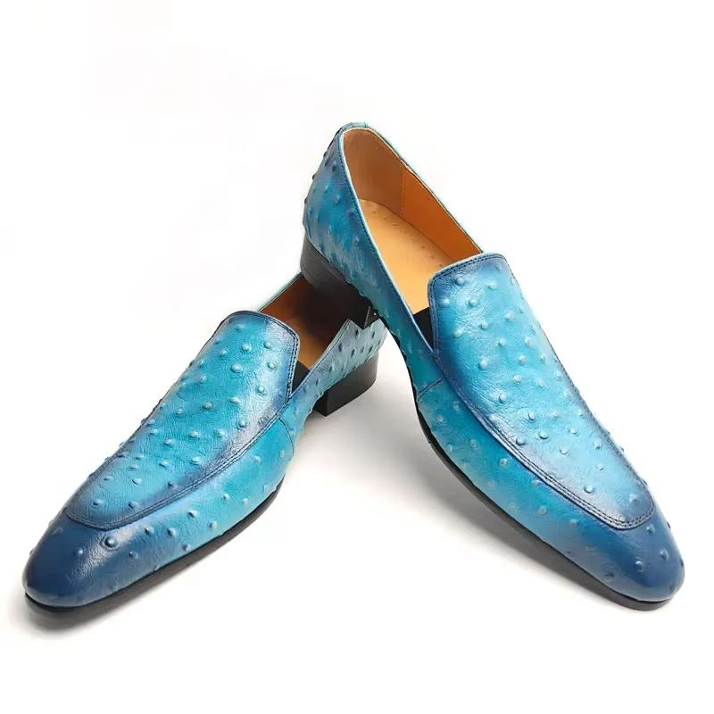 Мода Мода Синие Лоферы для Мужчин Новый Дизайн Слипоны Мужская Классическая Обувь Премиальная Кожа Повседневная Носка Повседневная Удобная Обувь для Вечеринок