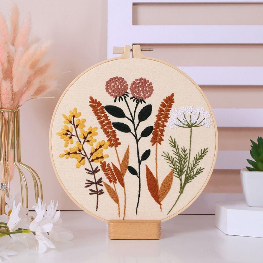 Gift Embroidery Hoops Beginners Home Decoration Flower Embroidery Kit Cross Stitch Needlepoint Kit