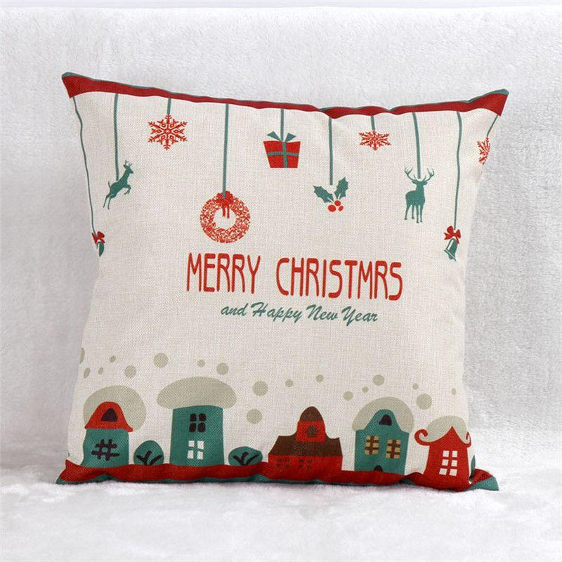 Luxurious Christmas Pillow Case Glitter Cotton Linen Sofa Throw Cushion Cover For Cozy Living