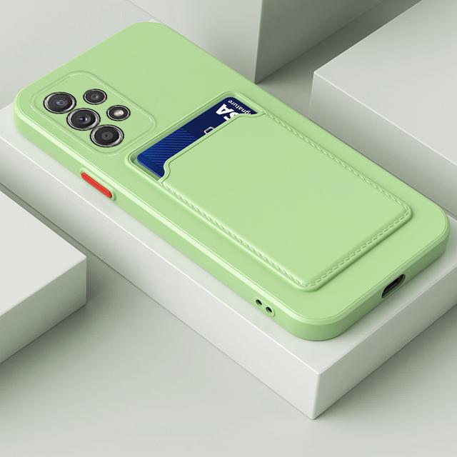 Чехол-держатель для карт из жидкого силикона для Samsung Galaxy A54 A53 A34 A14 A73 A33 A23 A13 A72 A52 A32 A22 A12 A91 A71, противоударный чехол