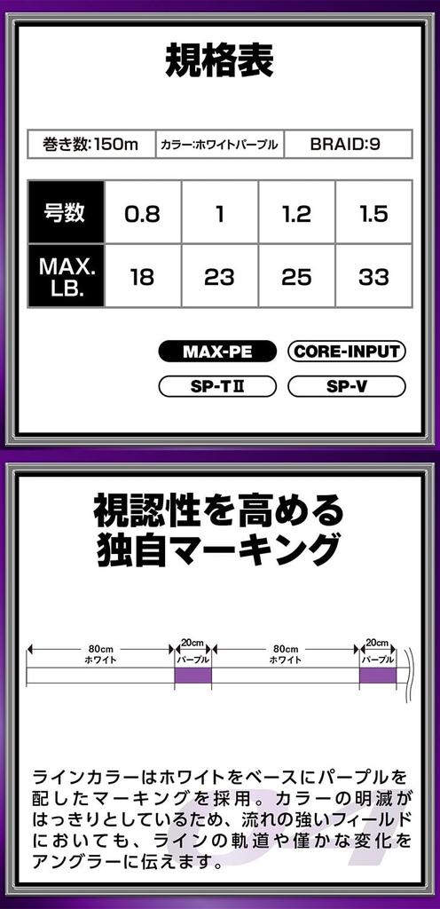 Леска VARIVAS PE Avani Seabass Max Power PE X9 150 м Белый Фиолетовый 9-жильный (Маркировка) нет. 1,0