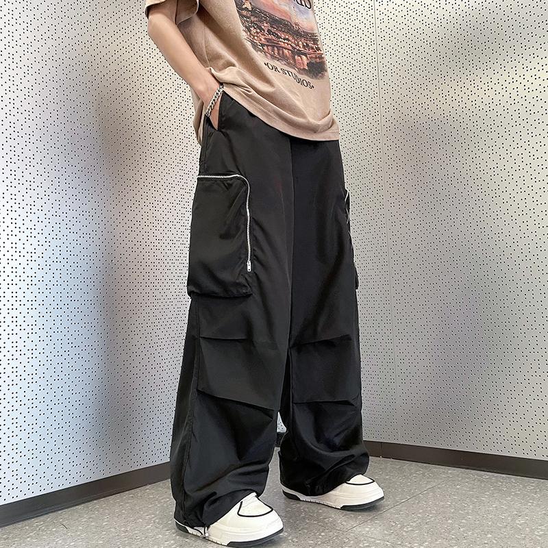 Мужские мешковатые черные брюки-карго большого размера Y2K, японская уличная одежда, прямые брюки в стиле Харадзюку, мешковатые широкие брюки, мужские винтажные карманы