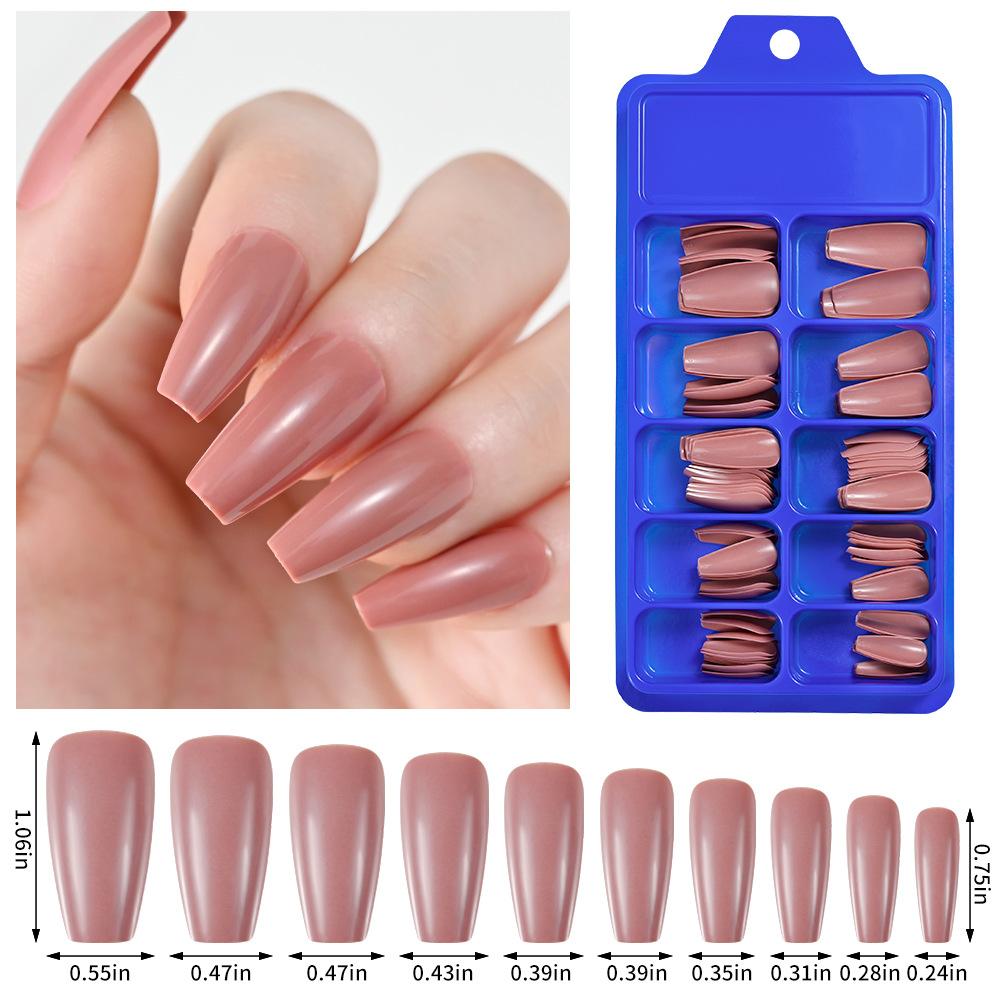 Однотонный Наращиваемый Ноготь Синяя Коробка Балетные Полные Накладки на Ногти Однотонный Наращиваемый Ноготь Накладка на Ноготь